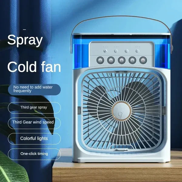 Portable Air Cooler Fan with 7-Color LED Night Lights (USB Powered)